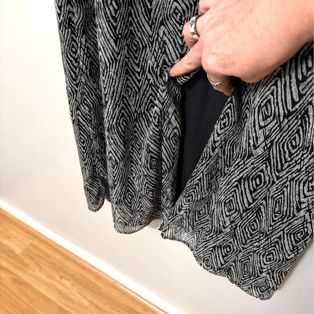 Studio I Womens Sleeveless Black & White Geometric Print Dress Size 12 - Picture 3 of 6